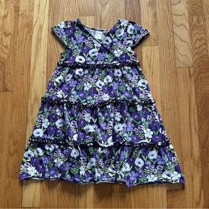 Gymboree Floral Purple Tiered Dress size 6